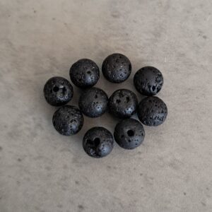 lava kraal zwart 6 mm 10 stuks