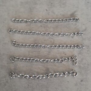 verlengketting 5 cm zilver 5 stuks