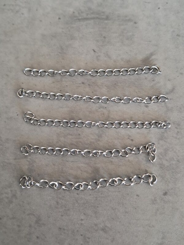 verlengketting 5 cm zilver 5 stuks