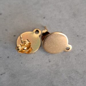 oorbelsteker met oog 10 mm goud per paar