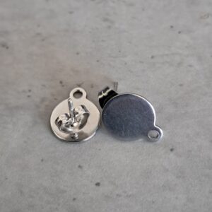 oorbelsteker met oog 10 mm zilver per paar