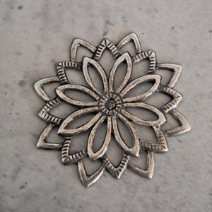 tussenzetsel zilver bloem 30 mm