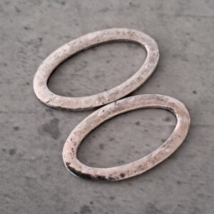 ring zilver ovaal 26 mm x 15 mm 2 stuks