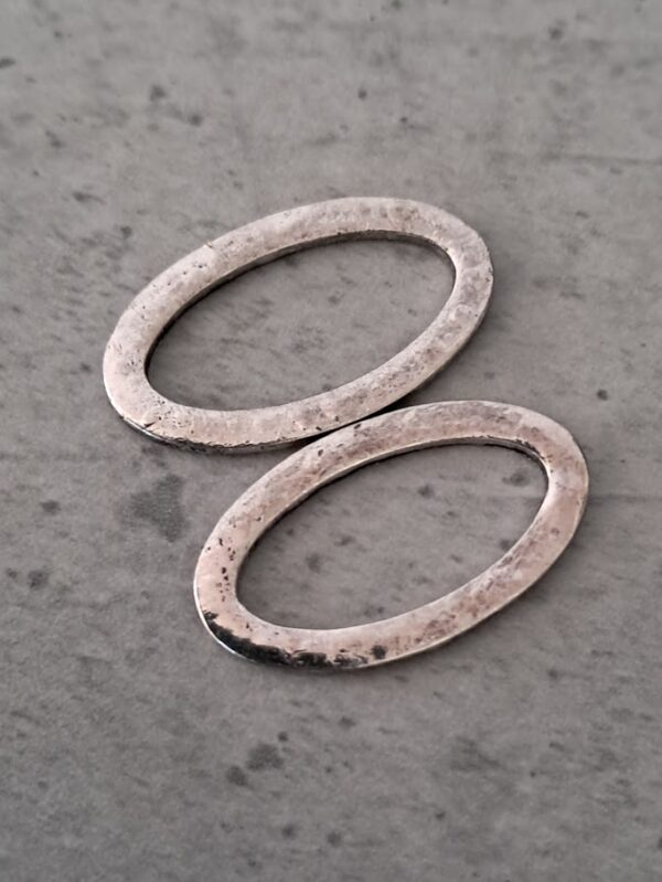 ring zilver ovaal 26 mm x 15 mm 2 stuks