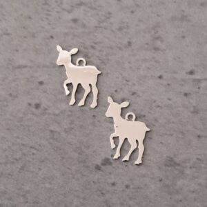 bedel zilver bohemian hertje 11 mm x 8 mm 2 stuks
