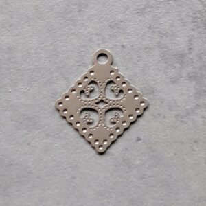 bedel zilver filigraan vierkant 12 mm