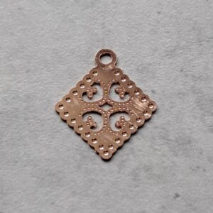 bedel rose goud filigraan vierkant 12 mm