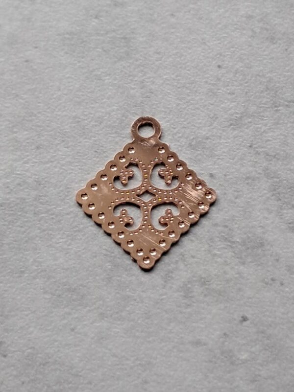 bedel rose goud filigraan vierkant 12 mm