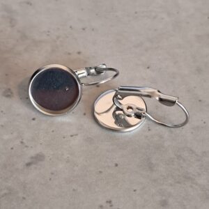 oorbelhaak zilver met oog voor cabochon 12 mm per paar