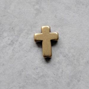 DQ kraal oud goud kruis 16 mm x 12 mm