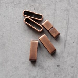 leerschuiver antiek koper 11 mm x 4 mm 5 stuks