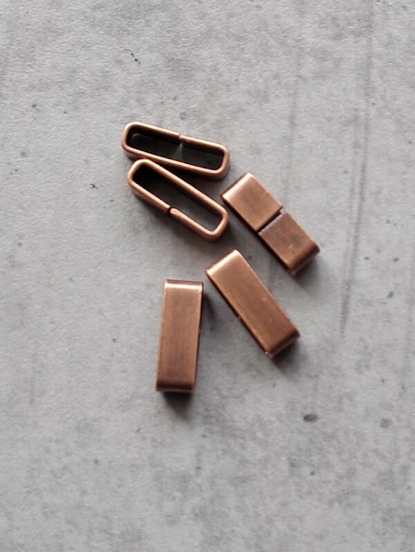 leerschuiver antiek koper 11 mm x 4 mm 5 stuks