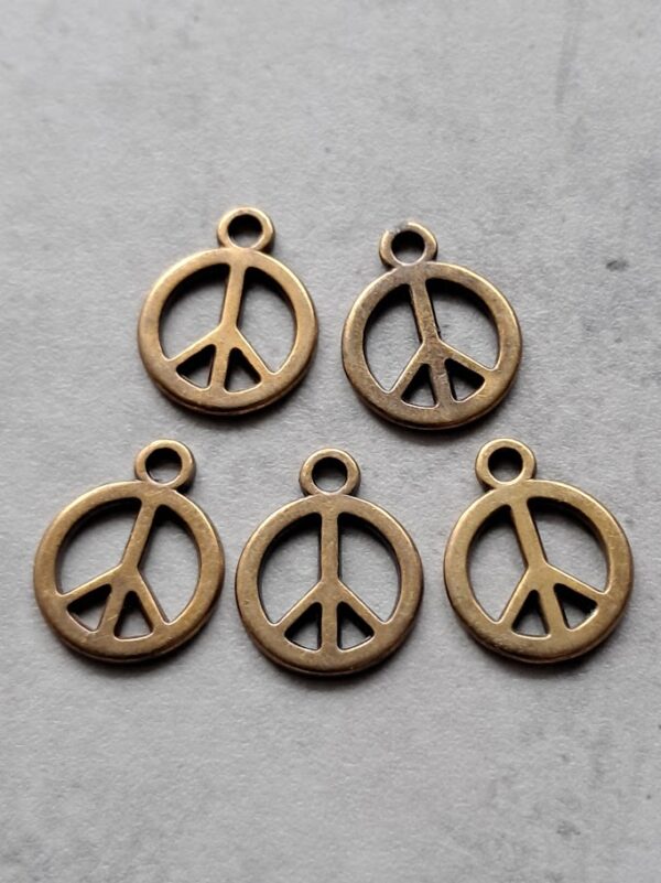bedel koper rond peace 12 mm 5 stuks
