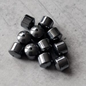 hematiet kraal tonnetje 6 mm 10 stuks