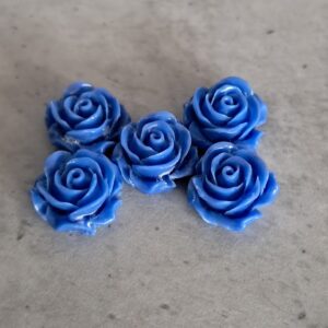 kraal kunststof roos blauw 14 mm 5 stuks
