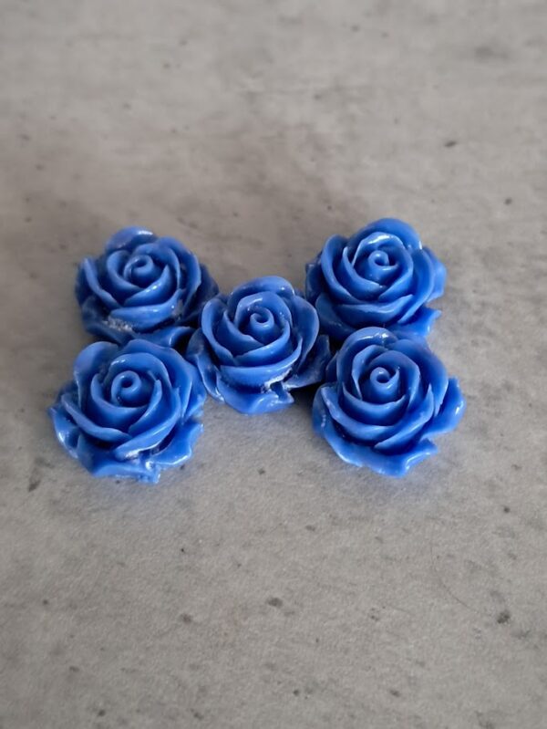 kraal kunststof roos blauw 14 mm 5 stuks