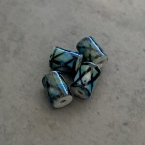 kraal tonnetje keramiek 10 mm x 6 mm 4 stuks