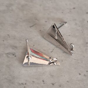 oorbelsteker zilver driehoek 14 mm x 10 mm per paar