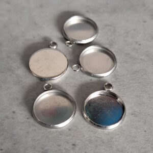 hanger zilver setting cabochon 12 mm 5 stuks