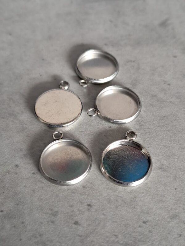 hanger zilver setting cabochon 12 mm 5 stuks