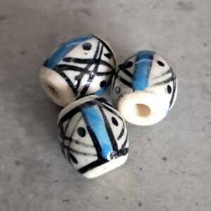 kraal keramiek 12 mm x 12 mm 3 stuks