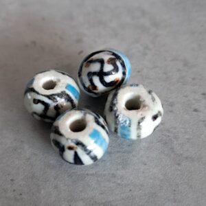 kraal keramiek rondel 12 mm x 8 mm 4 stuks