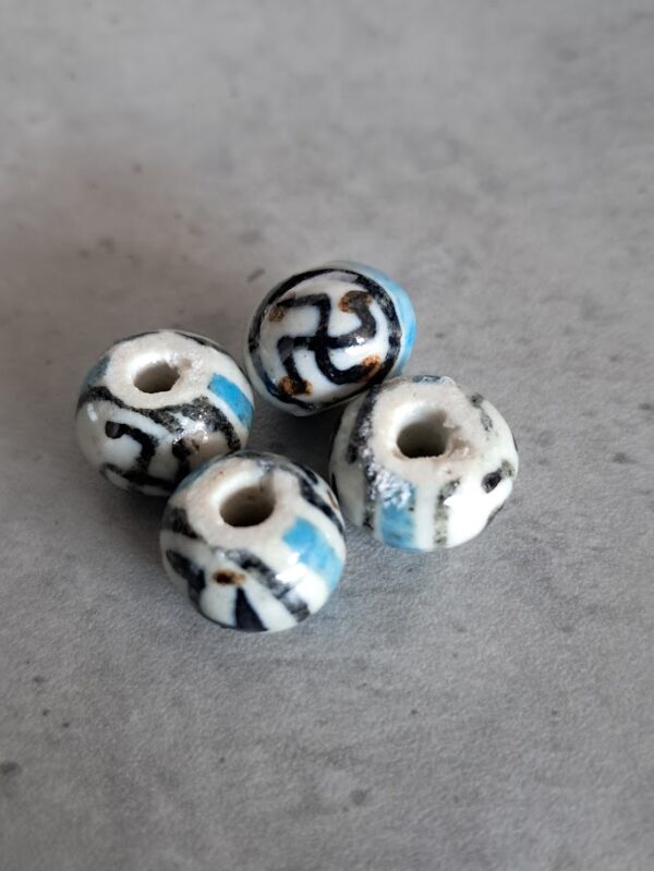 kraal keramiek rondel 12 mm x 8 mm 4 stuks