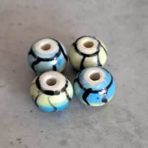 keramiek porselein rondel 12 mm x 18 mm 4 stuks