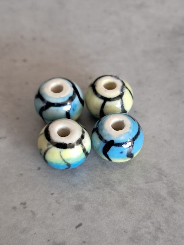 keramiek porselein rondel 12 mm x 18 mm 4 stuks