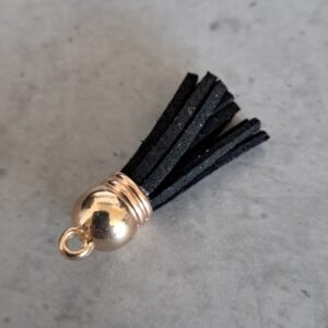 kwastje imitatieleer 38 mm zwart