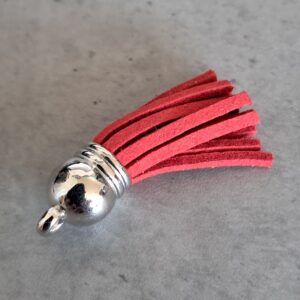 kwastje imitatieleer 38 mm rood
