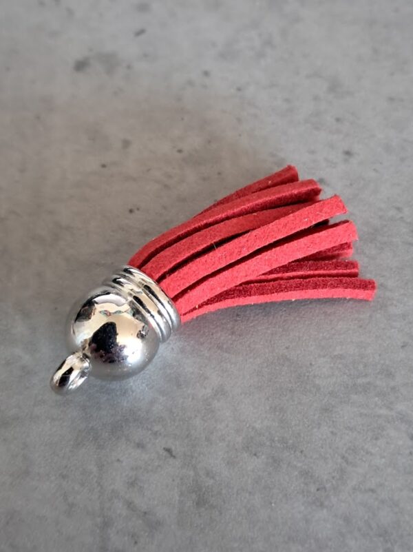 kwastje imitatieleer 38 mm rood