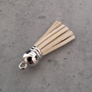 kwastje imitatieleer 38 mm beige