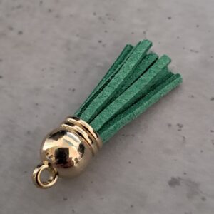 kwastje imitatieleer 38 mm groen