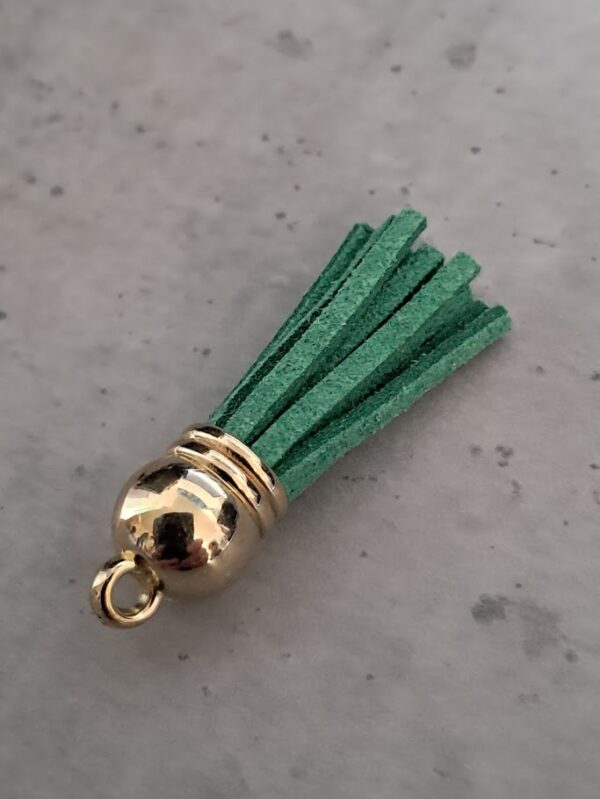 kwastje imitatieleer 38 mm groen