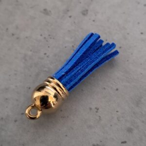 kwastje imitatieleer 38 mm blauw