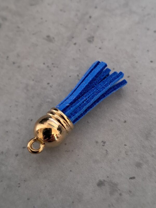 kwastje imitatieleer 38 mm blauw