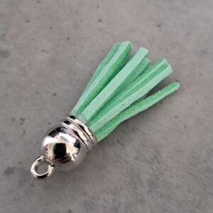 kwastje imitatieleer 38 mm mint groen
