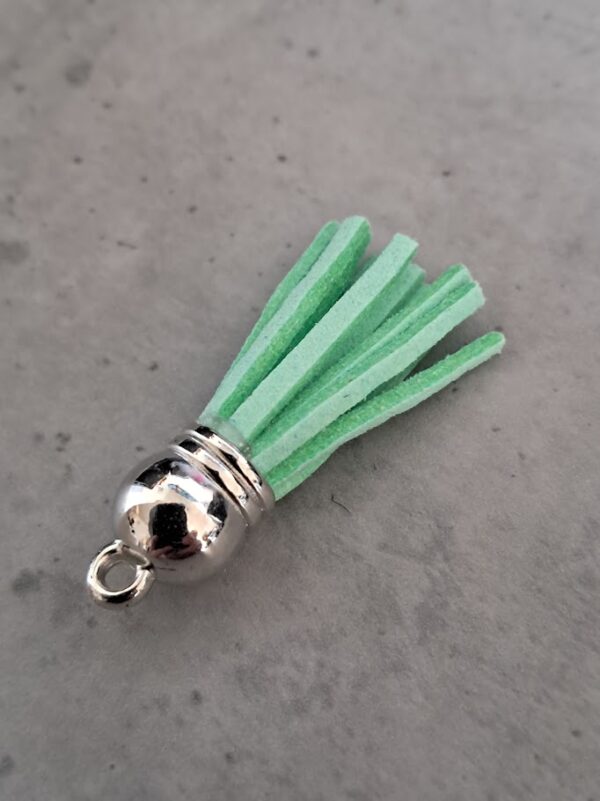 kwastje imitatieleer 38 mm mint groen