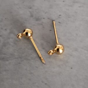 oorstekers goud 6.5 mm x 4 mm per paar
