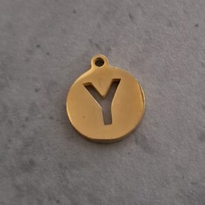 bedel goud initial coin Y 10 mm