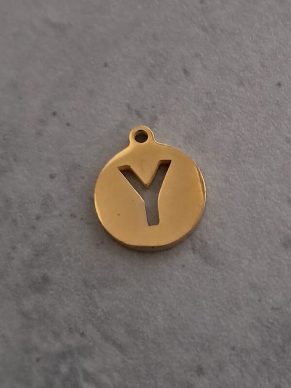 bedel goud initial coin Y 10 mm