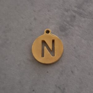 bedel goud initial coin N 10 mm