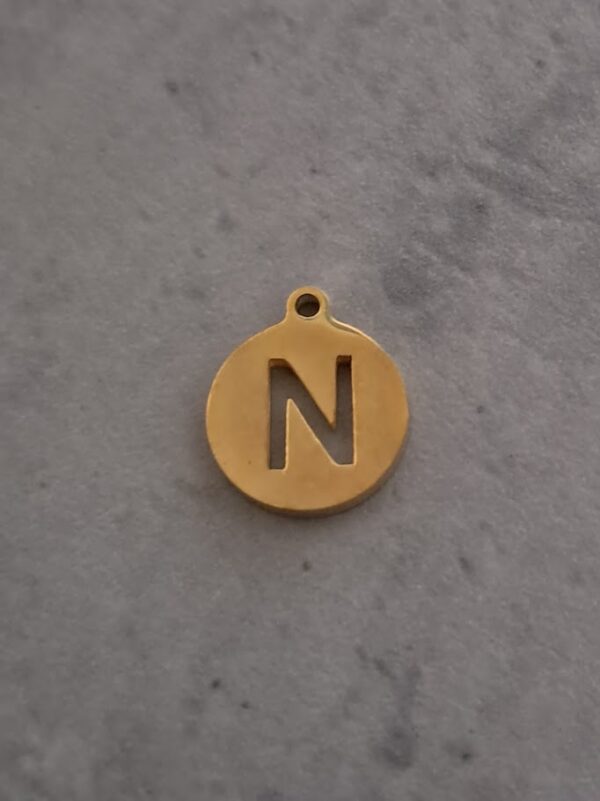 bedel goud initial coin N 10 mm