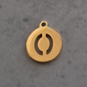 bedel goud initial coin O 10 mm