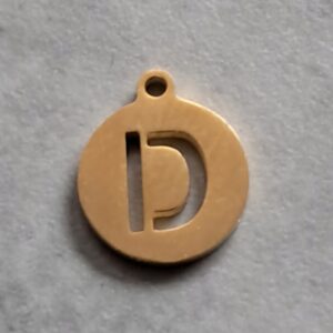bedel goud initial coin D 10 mm