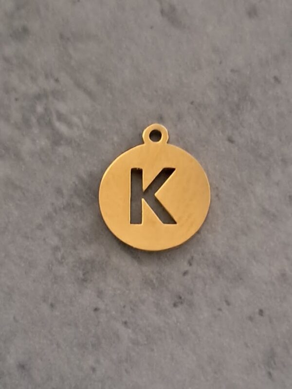 bedel goud initial coin K 10 mm