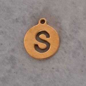 bedel goud rond initial coin S 10 mm