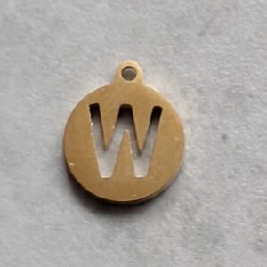 bedel goud rond initial coin W 10 mm