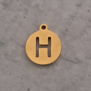 bedel goud rond initial coin H 10 mm